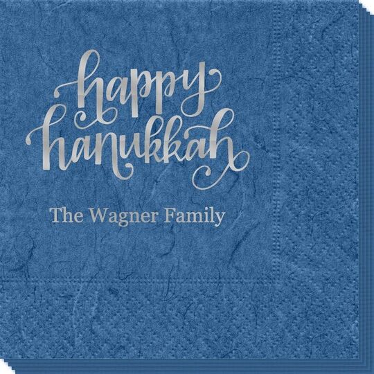 Hand Lettered Happy Hanukkah Bali Napkins