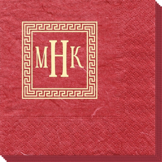 Greek Key Border with Monogram Bali Napkins