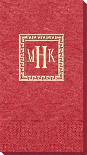 Greek Key Border with Monogram Bali Guest Towels