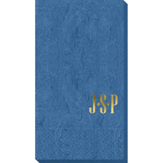 Simple 3 Initials Monogram Bali Guest Towels