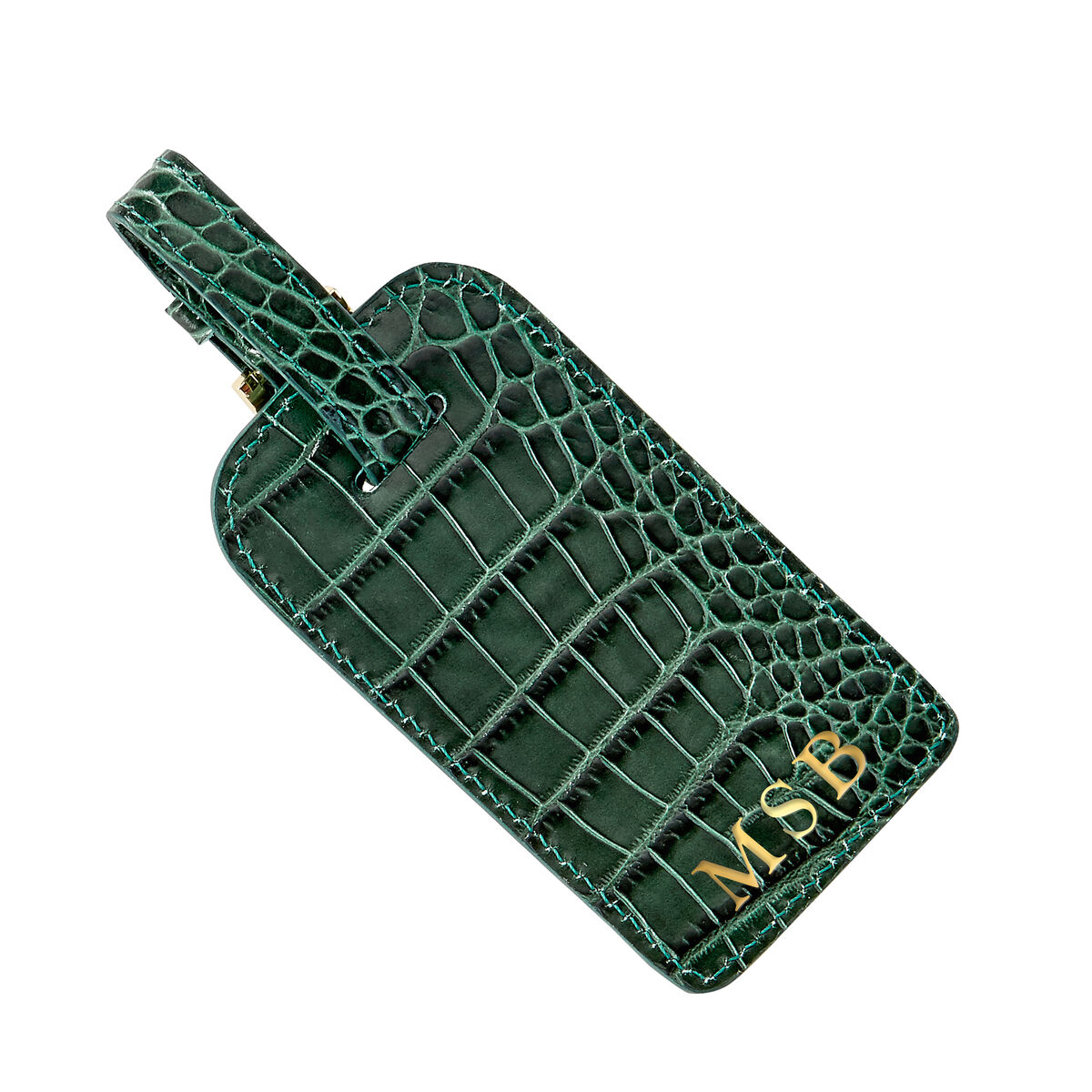 Monogrammed Crocodile Embossed Duffel Bag