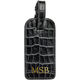 Personalized Crocodile Embossed Leather Luggage Tags Image 4 of 8