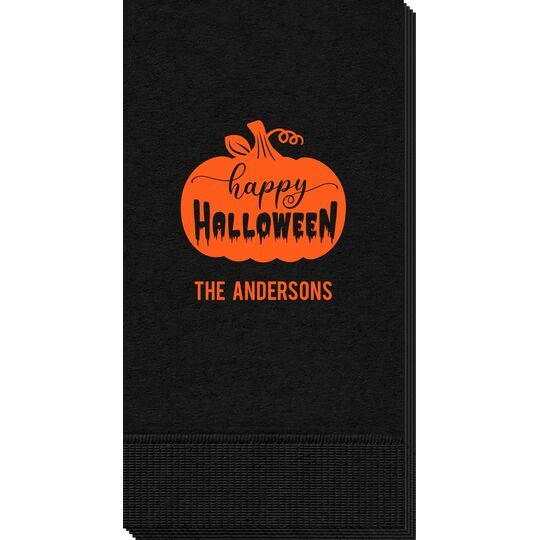 Happy Halloween Pumpkin Guest Towels