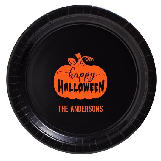 Happy Halloween Pumpkin Paper Plates