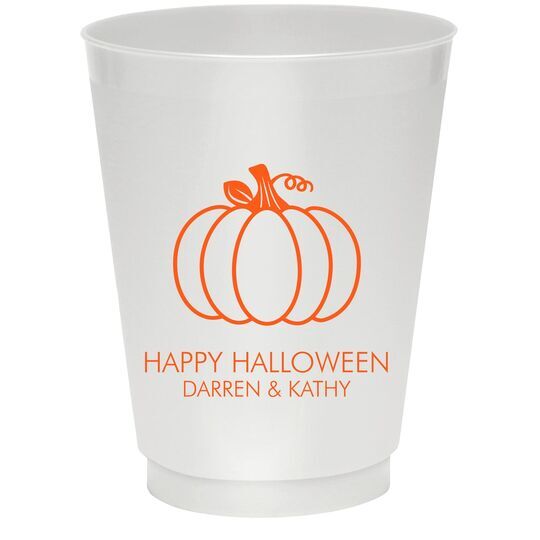 Pumpkin Silhouette Colored Shatterproof Cups