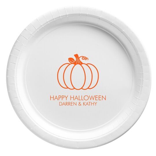 Pumpkin Silhouette Paper Plates