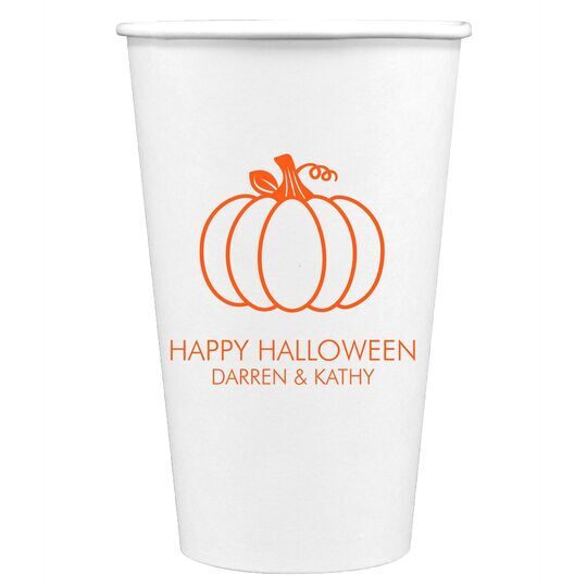 Pumpkin Silhouette Paper Coffee Cups