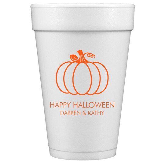 Pumpkin Silhouette Styrofoam Cups