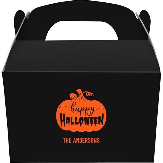 Happy Halloween Pumpkin Gable Favor Boxes