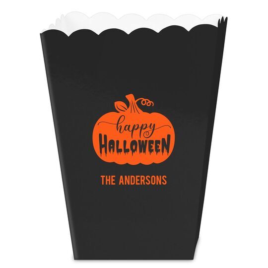 Happy Halloween Pumpkin Mini Popcorn Boxes