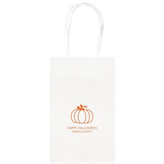 Pumpkin Silhouette Medium Twisted Handled Bags