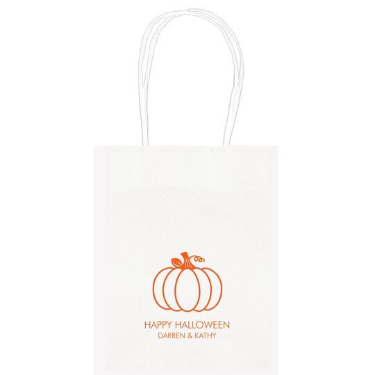 Pumpkin Silhouette Mini Twisted Handled Bags