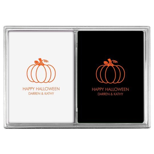 Pumpkin Silhouette Double Deck Playing Cards