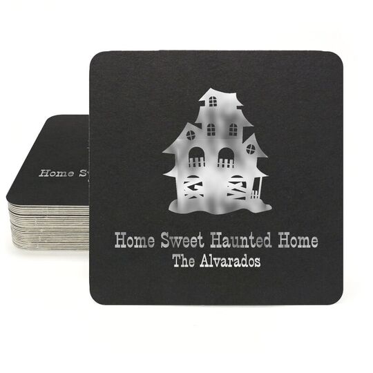 Creepy House Square Coasters