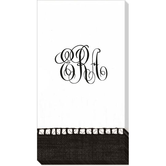 Black Border Design Your Own Caspari Linen Like Guest Towels