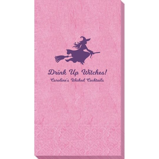 Witch On a Broom Silhouette Bali Guest Towels