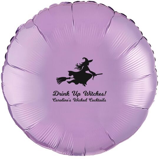 Witch On a Broom Silhouette Mylar Balloons