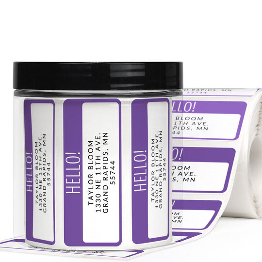 Cheerful Greetings Rectangle Address Labels in a Jar