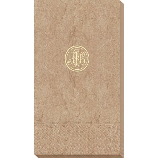 Petite Double Circle Monogram Bali Guest Towels
