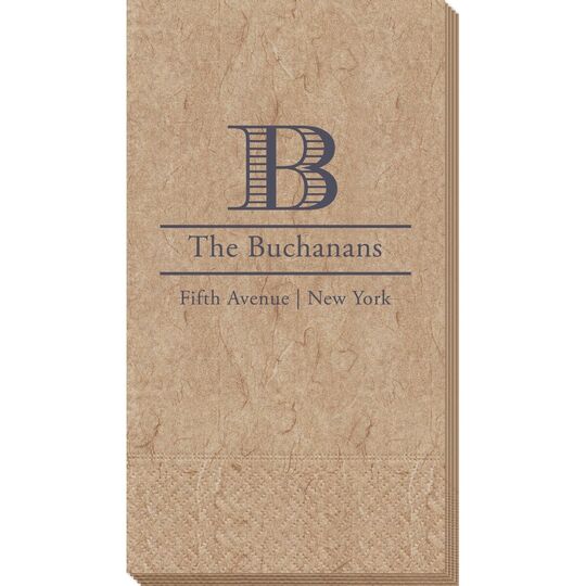 Striped Initial and Text Bali Guest Towels