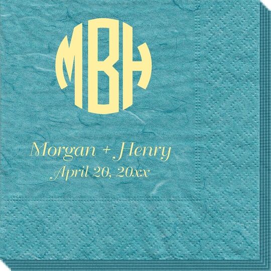 Rounded Monogram with Text Bali Napkins