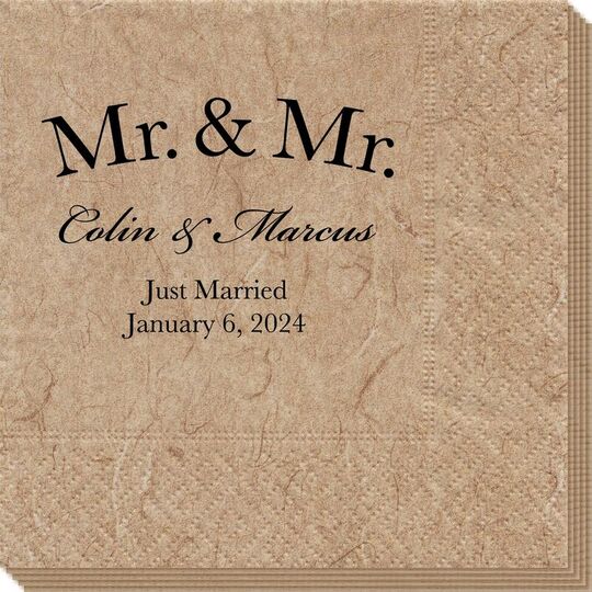 Mr  & Mr Arched Bali Napkins