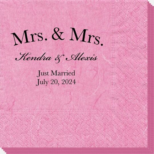 Mrs & Mrs Arched Bali Napkins