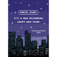 City Skyline Flat New Year Cards