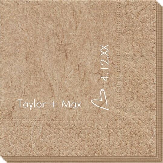 Corner Text with Mon Cherie Heart Design Bali Napkins