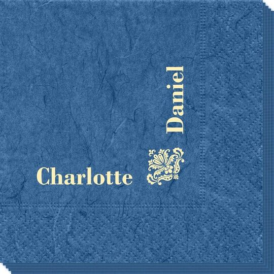 Corner Text with Ornate Scroll Bali Napkins