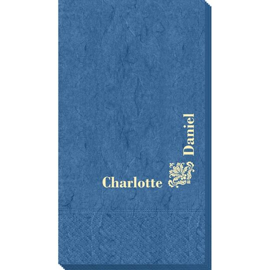 Corner Text with Ornate Scroll Bali Guest Towels