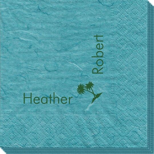 Corner Text with Palm Trees Bali Napkins