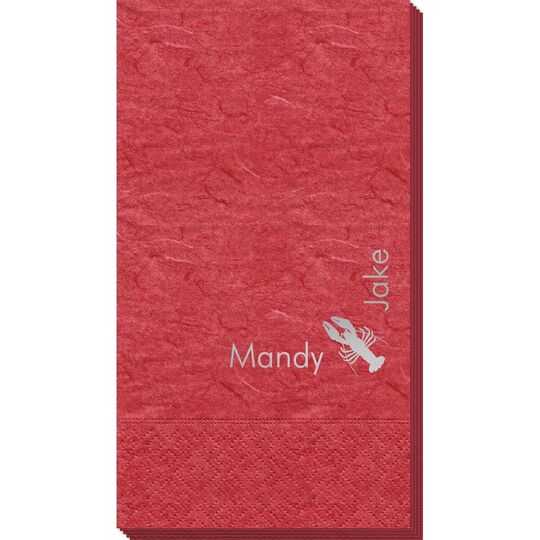 Corner Text with Maine Lobster Design Bali Guest Towels