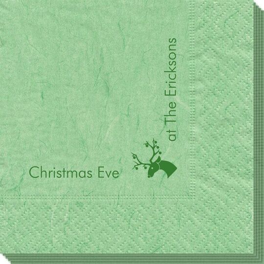 Corner Text with Christmas Reindeer Design Bali Napkins