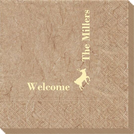 Corner Text with Deer Park Design Bali Napkins