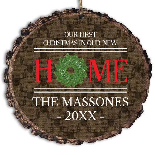 Our First New Home Faux Wood Ornament