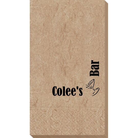 Corner Text with Martini Glass Bali Guest Towels