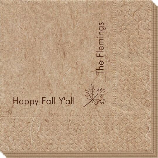 Corner Text with Autumn Leaf Design Bali Napkins