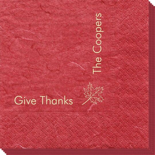 Corner Text with Autumn Leaf Design Bali Napkins