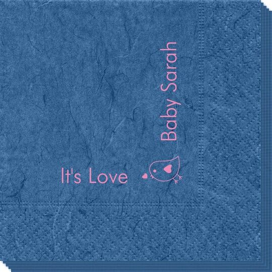 Corner Text with Baby Bird Design Bali Napkins