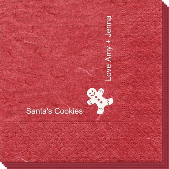 Corner Text with Gingerbread Man Design Bali Napkins