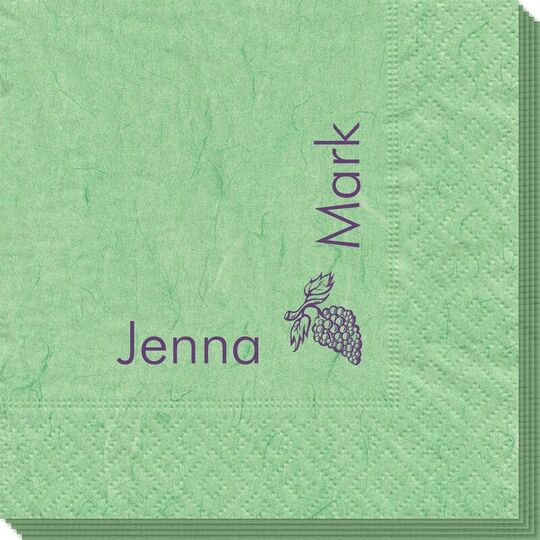 Corner Text with Grapes Bali Napkins