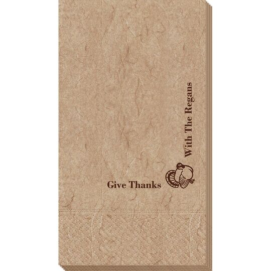 Corner Text with Turkey Design Bali Guest Towels