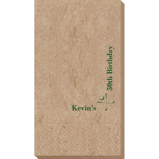 Corner Text with Golf Clubs Bali Guest Towels