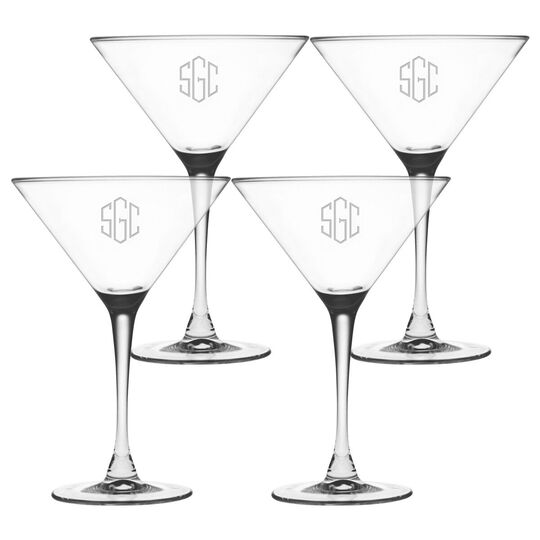Monogrammed 7.25 oz. Classic Martini Glass Set of 4