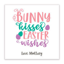 Bunny Kisses Easter Wishes Flat Enclosure Cards