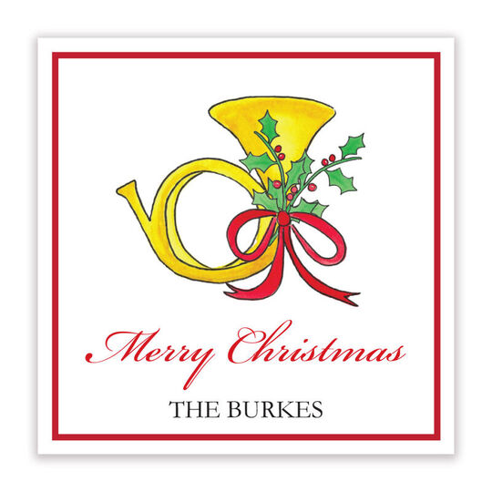 French Horn Holiday Gift Stickers