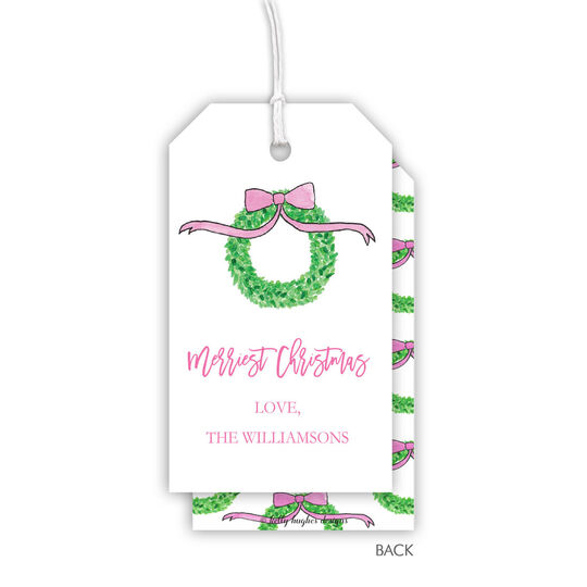 Pink Christmas Hanging Gift Tags