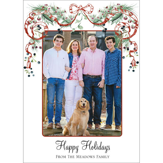Holiday Garland Flat Photo Cards