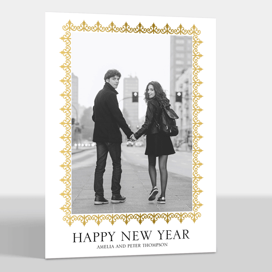 Gold Foil Pressed Orleans Flat Photo Cards